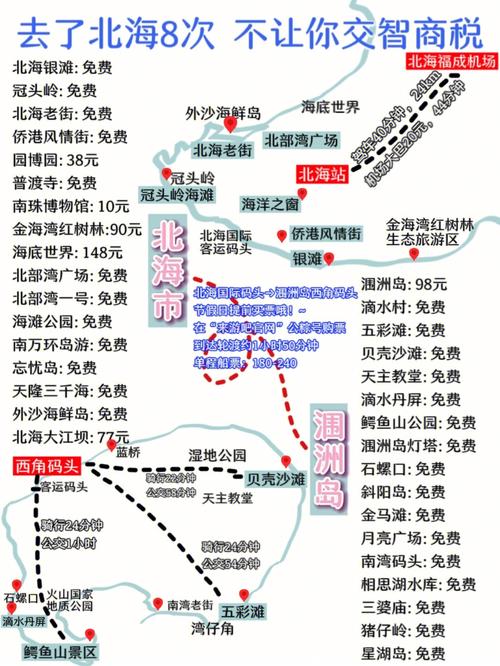 北海旅游地图及景点推荐